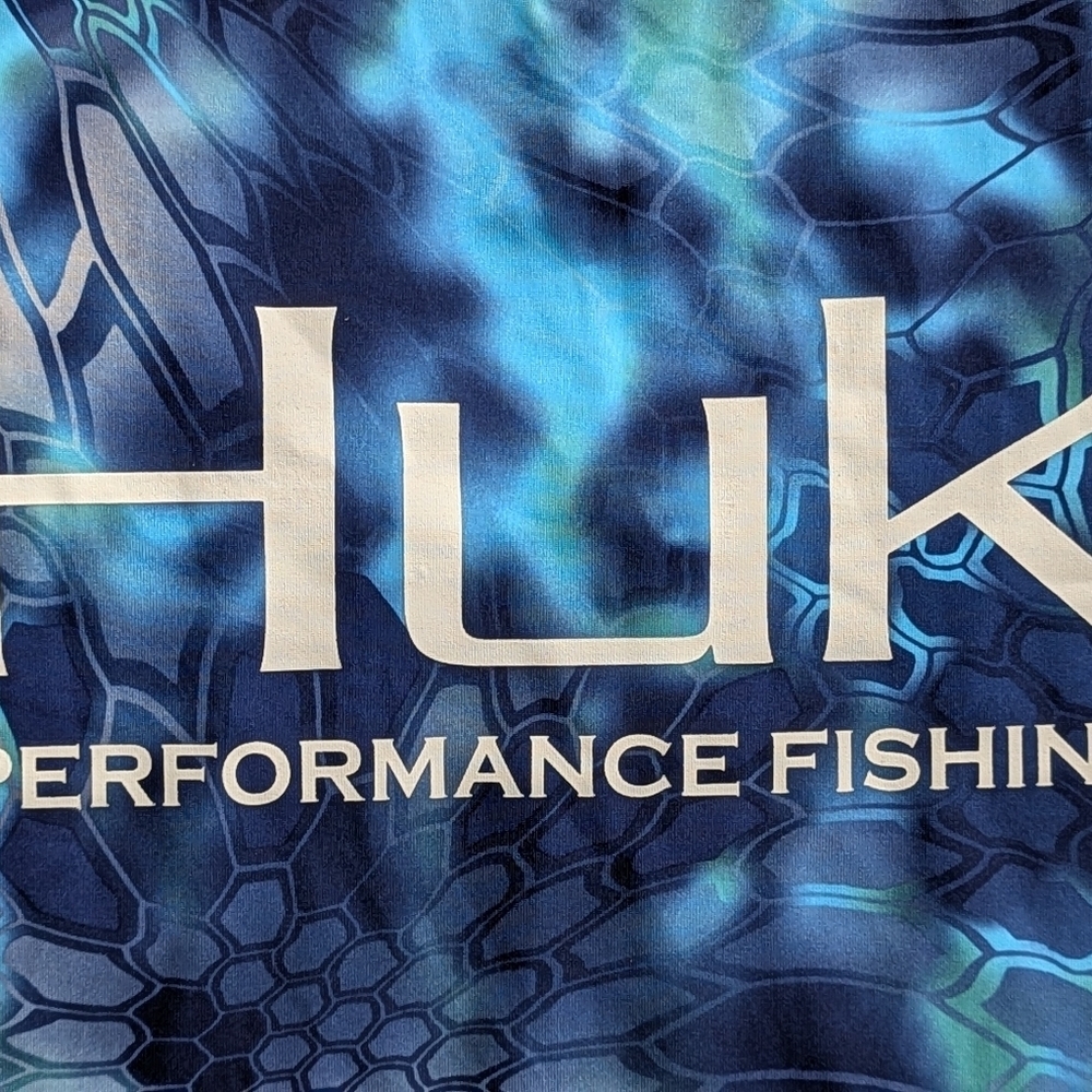 Huk Kryptek Pontus Performance Fishing Long Sleeve Shirt V-neck‎ Women's Sz L - Picture 4 of 8